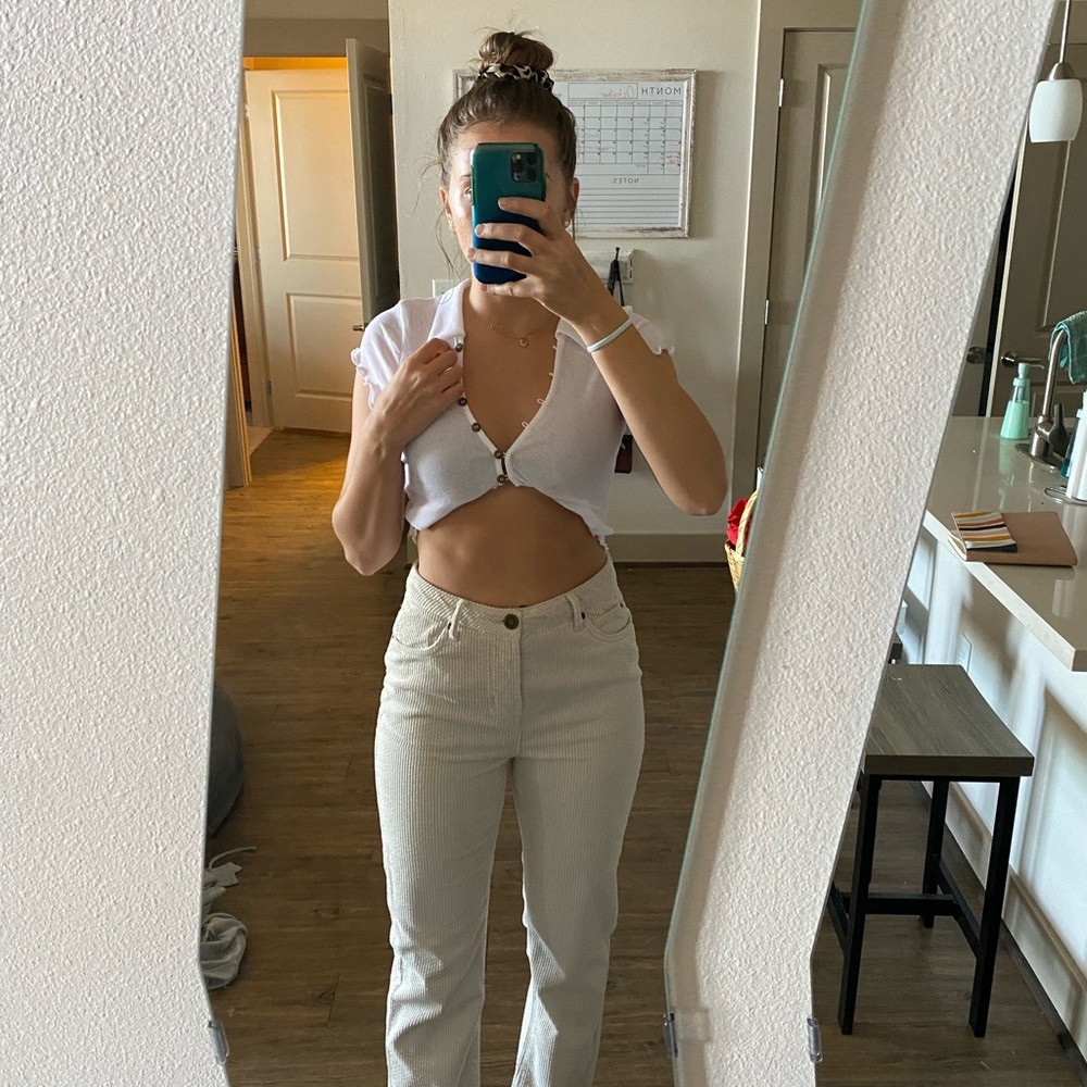 Gianni Bini Off White Corduroy Pants NWOT 5